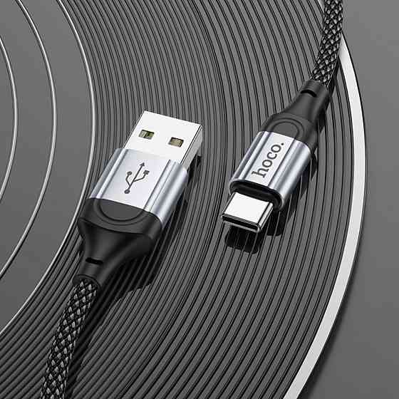 Кабель HOCO X102 USB to Type-C 3A, 1m, nylon, aluminum connectors, Black (6942007608770) Київ