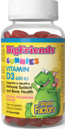 Вітамін Д3 для дітей Naturals Factors BigFriends Vitamin D3 Gummies 600 IU 60 жов таб Київ