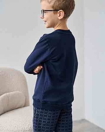 Теплая пижама на мальчика со штанами в клетку - Байка Tom John 89163 7-8 Киев