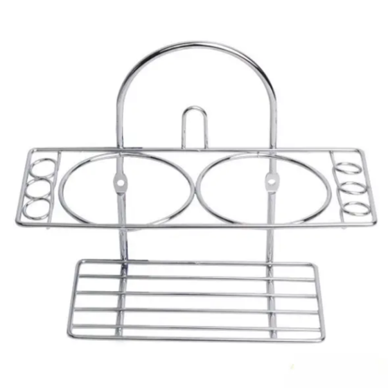 Склянка для зубних щіток подвійний 20*8,5*16см пластик на хром підставці Харків