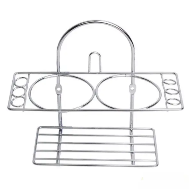 Склянка для зубних щіток подвійний 20*8,5*16см пластик на хром підставці Харків - фото 2