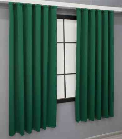 Комплект штор коротких VR-Textil Блэкаут Midnight № 1398ш 140х170 см 2 шт Зеленый (35-0160) Киев