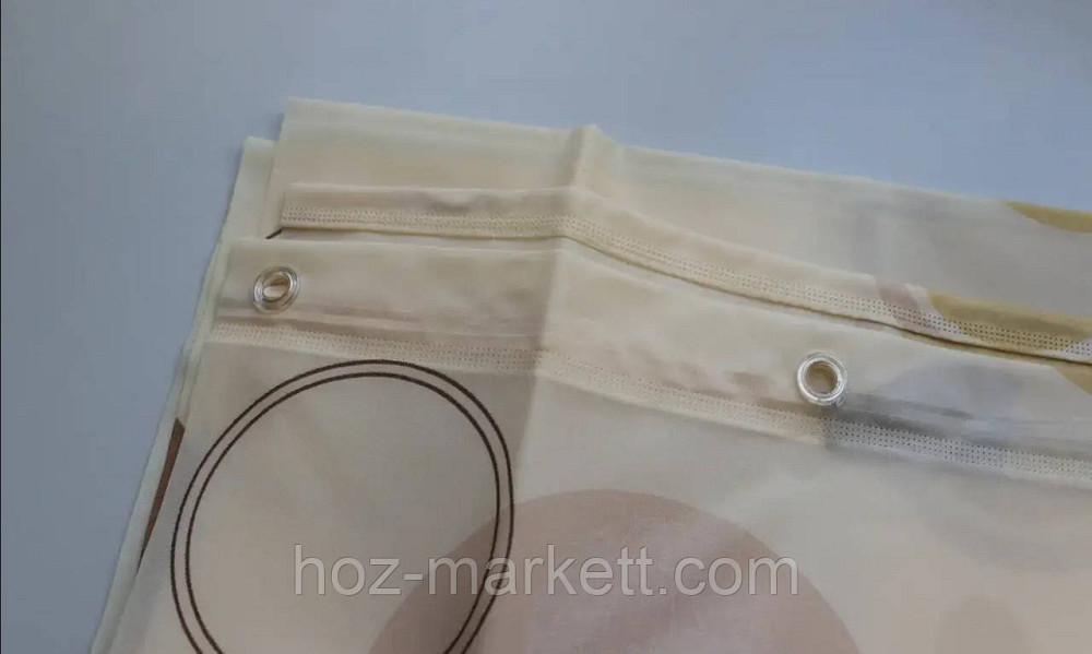 Шторка в ванную тканевая Miranda Circle 180 х 200 см бежевая Харьков - изображение 7