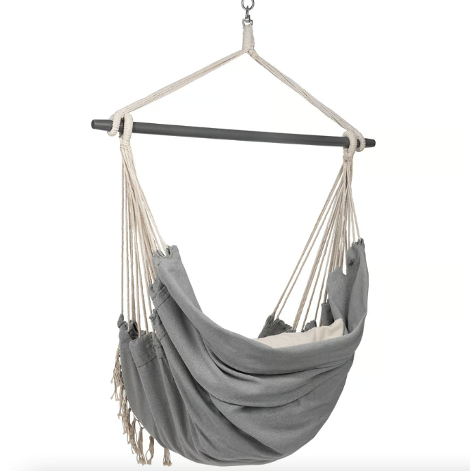 Кресло гамак подвесное для дома сада террасы удобное бразильское кресло кокон из ткани Di Volio Fira серый Киев - изображение 7