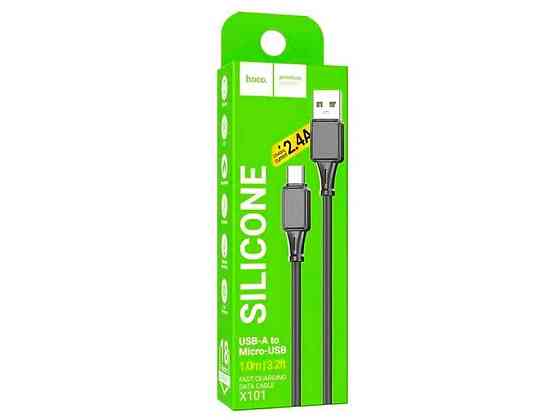 Кабель microUSB X101 2.4A силіконовий 1м ТМ Hoco Київ