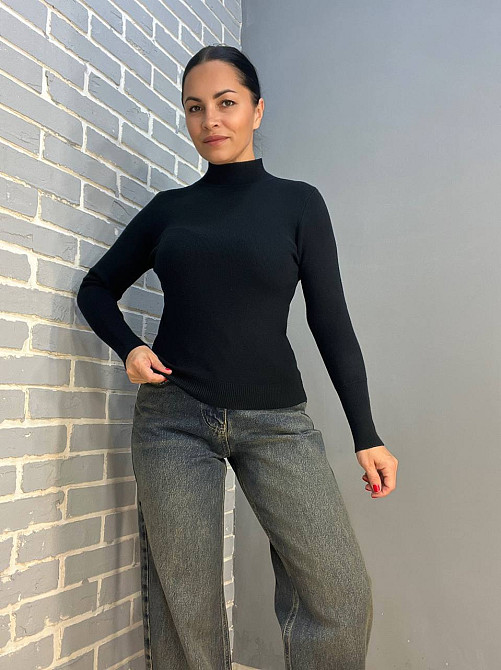 Свитер женский водолазка гольф базовый A-N 5688, черный, 42-46 Одесса - изображение 6