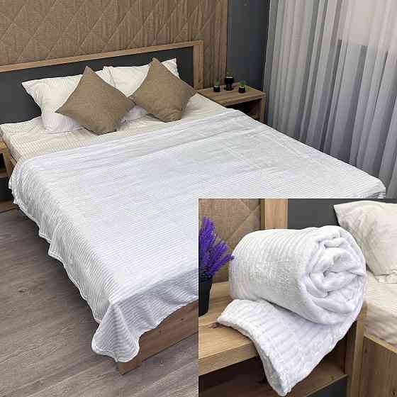 Плед-покривало 155х200 см (+-5см) рельєфний полоска Білий (87-090) Київ