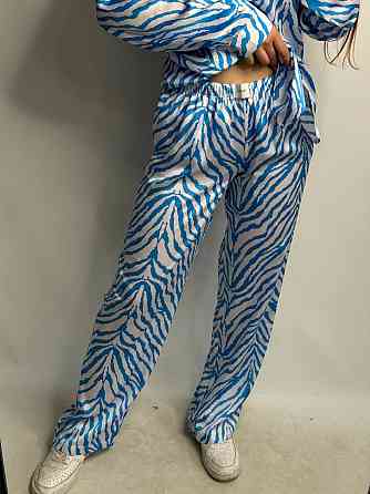 Женский шелковый костюм со штанами Голубой XL/2XL Харьков