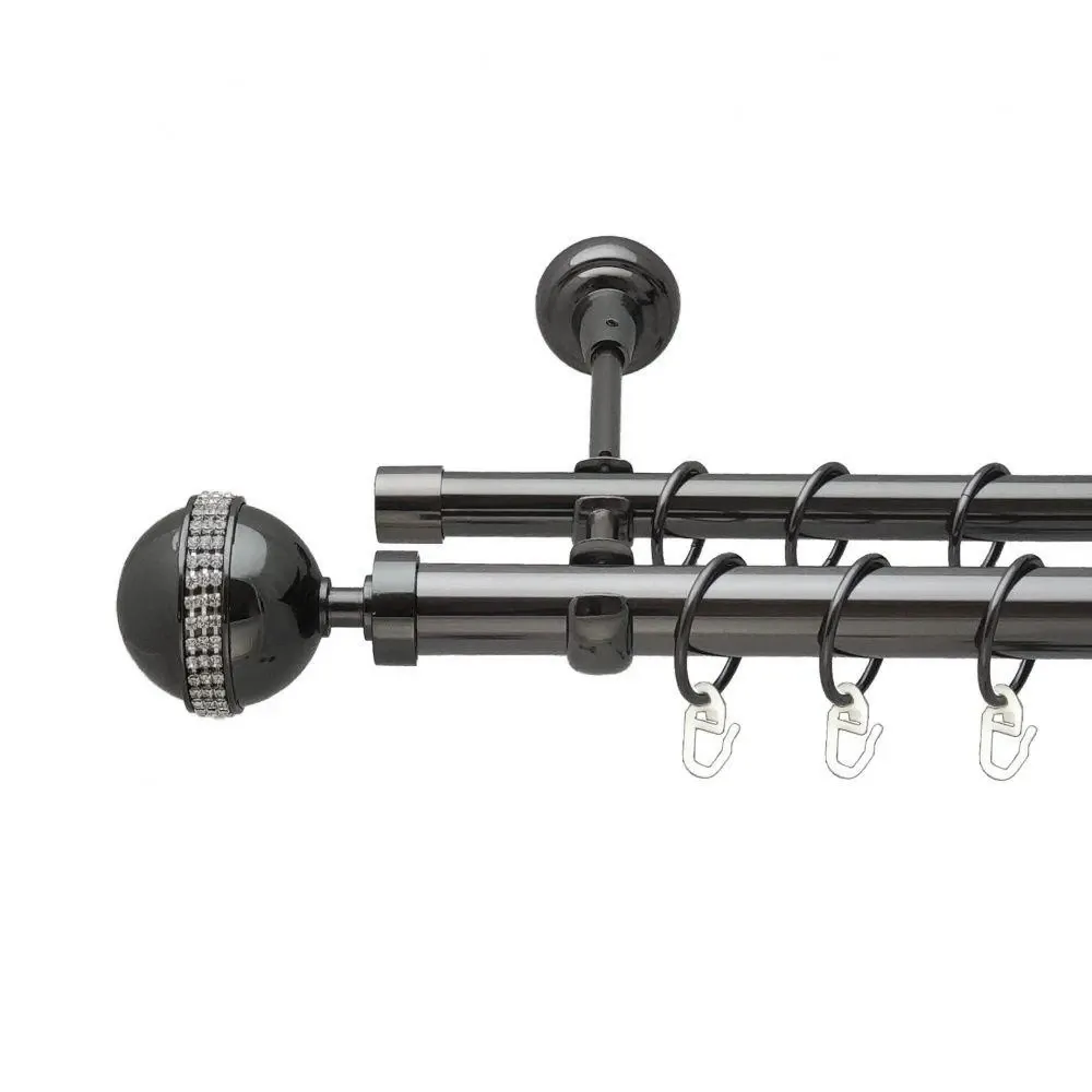 Карниз Orvit Авея металевий дворядний відкритий гладка труба кільце металеве Онікс 25\16 мм 240 см Львов - изображение 1