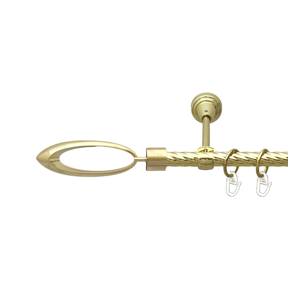 Карниз Orvit Венеція металевий однорядний відкритий скручена труба кільце металеве Золото 16 мм 240 см (00-00024758) Львів - фото 1