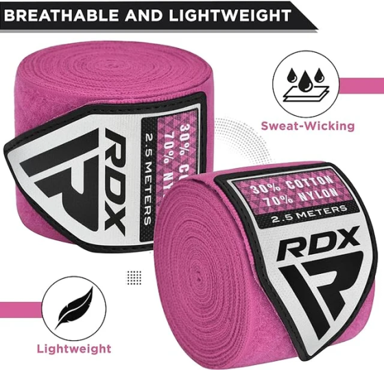 Бинти для боксу RDX Hand Wraps Pink (2.5м.) Каменское