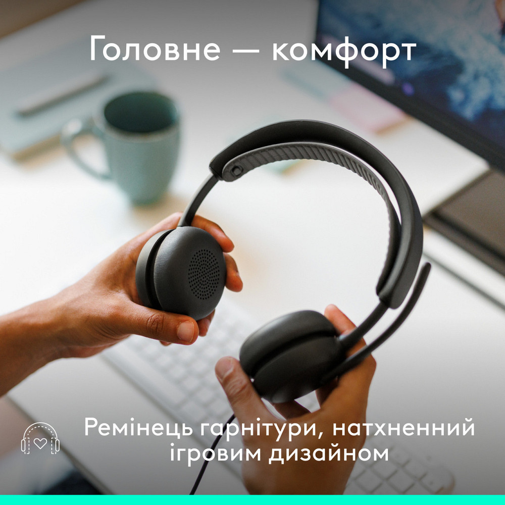 Гарнітура Logitech Zone Wired 2 USB Graphite (981-001619) ( 11611 ) Харьков - изображение 2