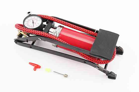 Насос ножний для шин однопоршневий 290*90мм "великий, шток товстий" червоний Київ