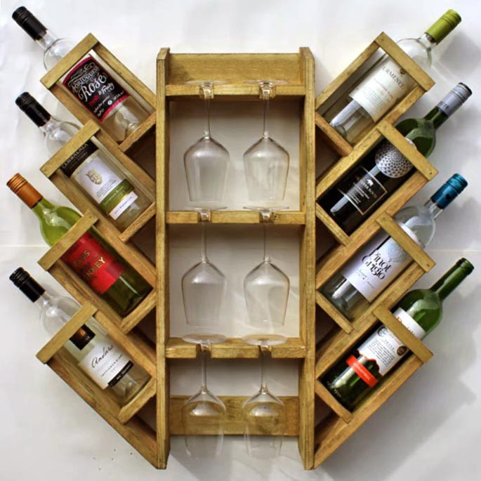 Настінна винна полиця "Кувана" сієна Миколаїв - фото 1