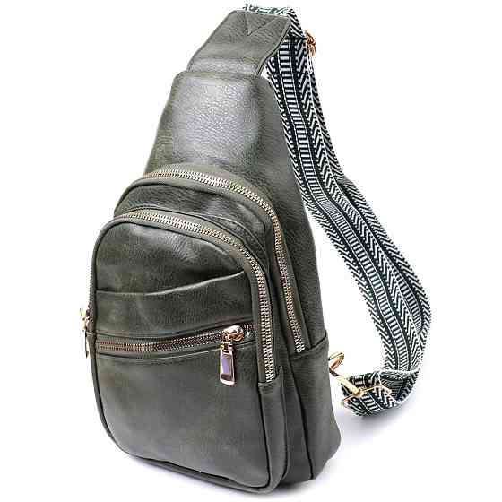 Удобная женская сумка с одной лямкой через плечо из экокожи Зеленый (Vintage) Киев