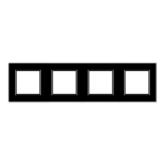 Рамка 4-постова LIVOLO, загартоване скло, чорна матова, 294×80 мм (VL-P7E/E/E/E-10BS06) Коломыя