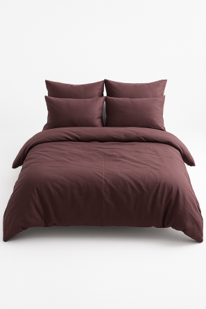 Підковдра на блискавці Ecotton Євро двоспальний 210х220 см із сатину однотонний коричневий Potting Soil Коломия