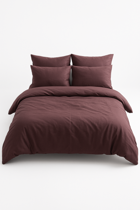 Підковдра на блискавці Ecotton Євро двоспальний 210х220 см із сатину однотонний коричневий Potting Soil Коломия - фото 2