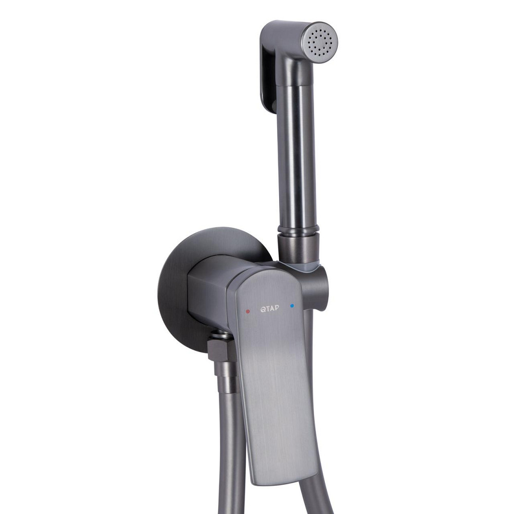 Набор для гигиенического душа Qtap Slavonice округлый QTSLA262GMB45916 Gunmetal Black PVD Киев - изображение 9