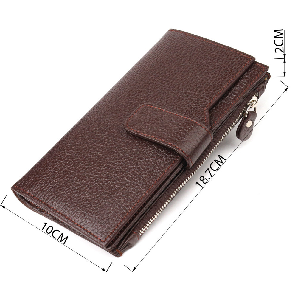 Стильный женский вертикальный кошелек из натуральной кожи CANPELLINI 21642 Коричневый Киев - изображение 3