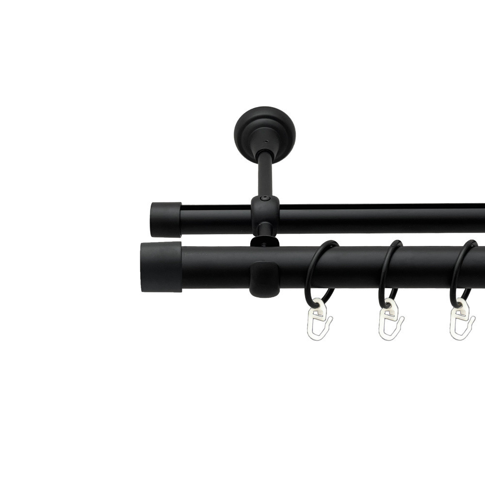 Карниз Orvit Заглушка металевий дворядний опозитний гладка \ профільна труба кільце металеве Чорний Оксамит Львов - изображение 1