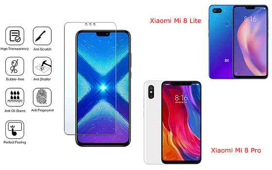Захисне скло NeoGlass для Xiaomi Mi 8 Lite, Mi 8 Pro – надпрозоре та стійке Київ