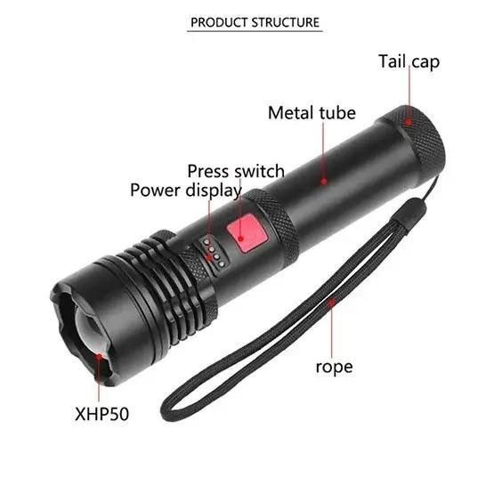 Дуже потужний ліхтар X-Balog BL-X72-P90, Ручний ліхтар з високою яскравістю, TA-579 Тактичні ліхтарі Київ - фото 4