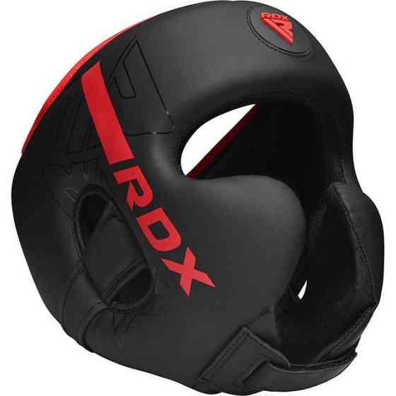 Боксерський шолом RDX F6 KARA Matte Red S (капа в комплекті) Каменское