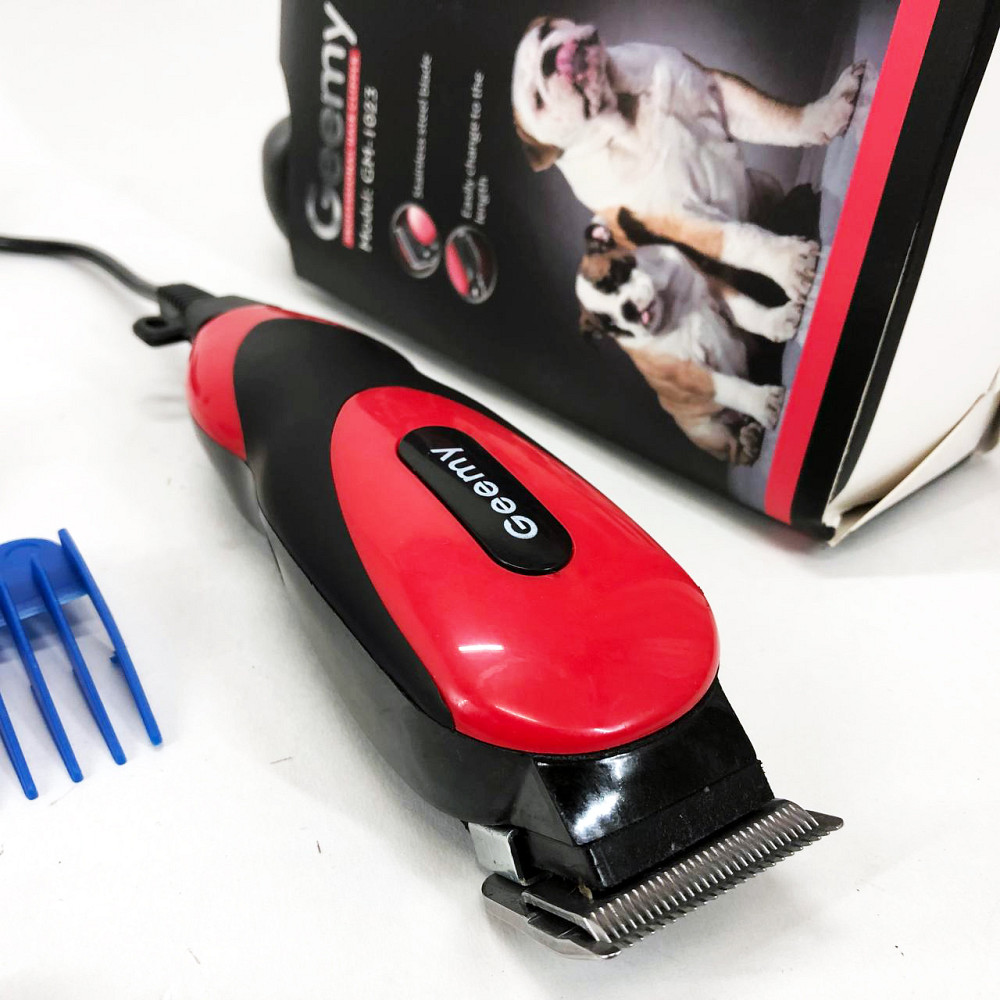 Машинка Gemei GM-1023 для стрижки животных с 4 насадками для любого типа шерсти + ножницы и расческа-гребешок CR-54 Львов - изображение 6