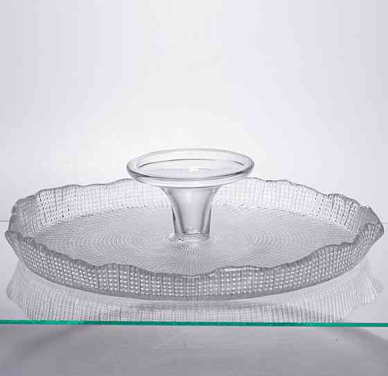 Yiwu Тортівниця трансформер скляна на ножці, менажниця трансформер прозора скляна 64486-53 Коломия