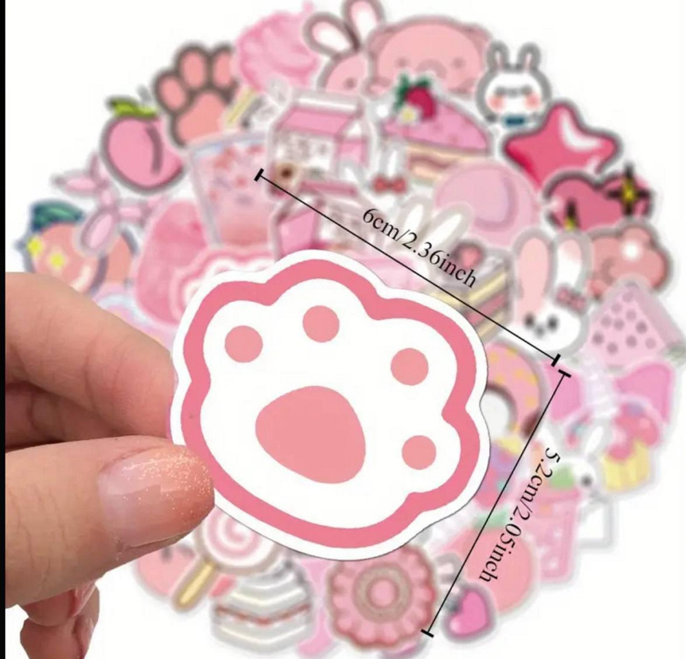 Набор кавайных стикеров розовые милые наклейки, 50 шт Киев - изображение 4