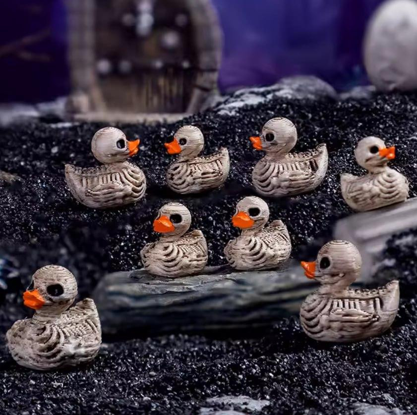 Мини фигурки утка скелет 5 шт 1.6 см, декоративные миниатюры для декора и рукоделия Киев - изображение 1