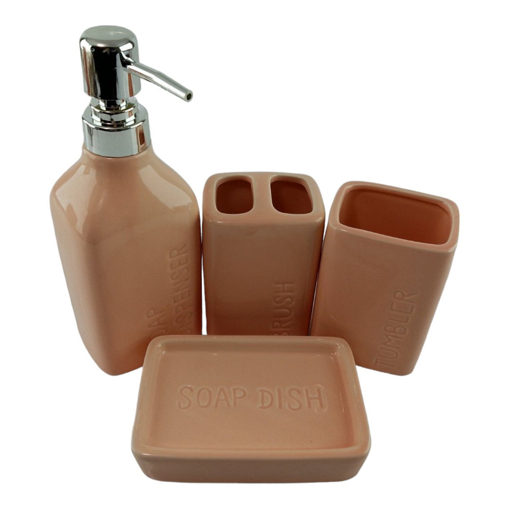 Набор для ванной комнаты розовый Київ - фото 1