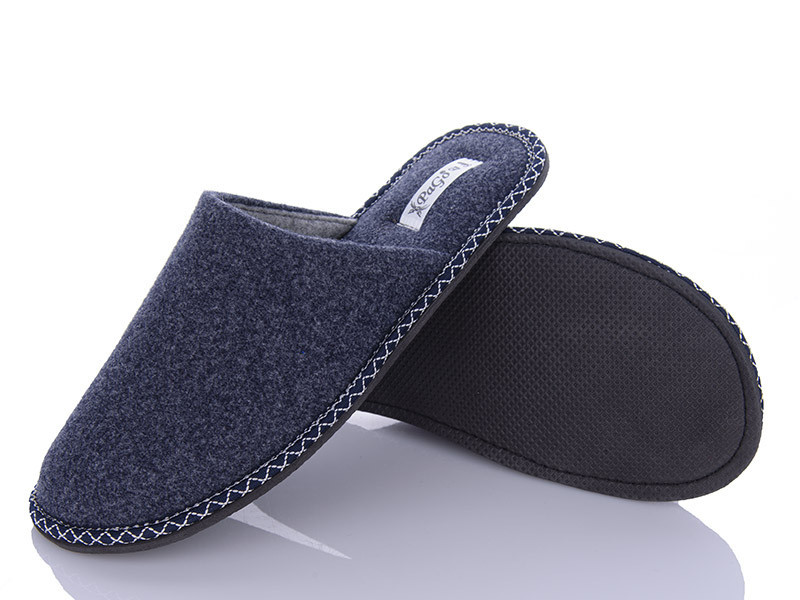 Хатні капці чоловічі із закритим носком сині Одесса - изображение 3