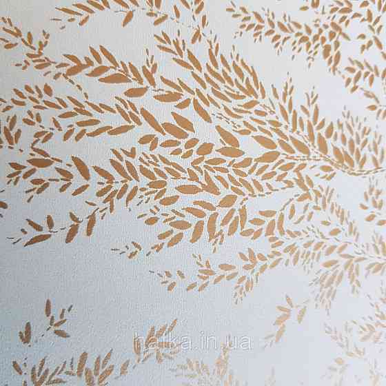Шпалери вінілові на флізелін Caselio The Place to bed 0.53х10 м природа дерева гілки золотисті на салатовому Київ