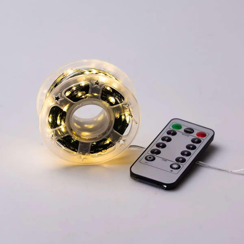 Гирлянда "Роса" на пульті, 50 м, 500 LED, зелений провод Київ - фото 4