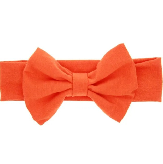 Повязка на голову детская широкая one size оранжевый кислотный Киев - изображение 1