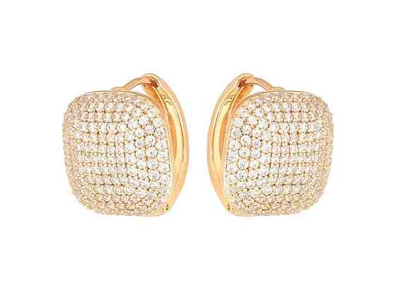Сережки кільця Позолота 18K Інкрустація кристалами арт.307586 ТМ XUPING Київ