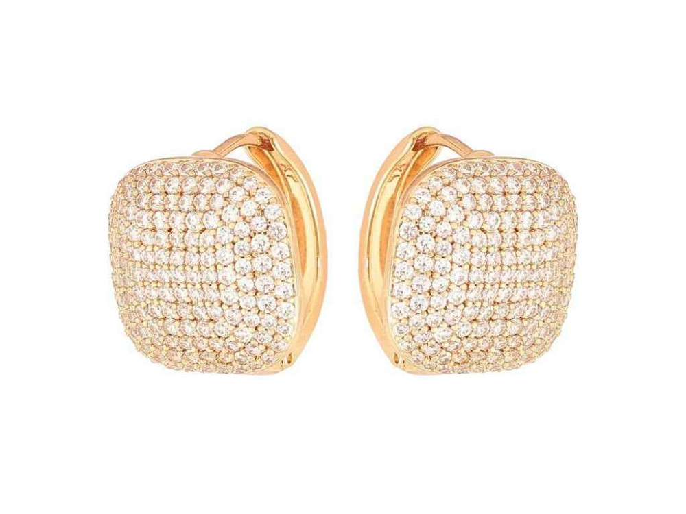 Сережки кільця Позолота 18K Інкрустація кристалами арт.307586 ТМ XUPING Київ - фото 1