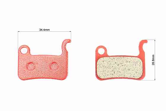 Гальмівні колодки Disk-brake (Shimano LX BR-M655,765,775, XT BR-755,965,966,975, XTR M965/966, Saint M800), червоні PAD-02 Бершадь