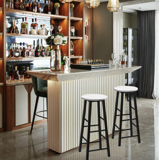 Комплект стільців Costway Eugad з підставкою для ніг Київ - фото 6