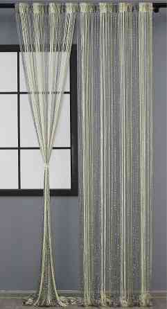 Штори-нитки "Кісея" з люрексом Сірий з молочно-бежевим 300х300см 1 шт (61-034) Київ