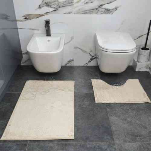 Набір килимків для ванної кімнати 2шт 50*80см+40*50см U-виріз Ромб Smile бежевий поліпропілен Дариана Житомир
