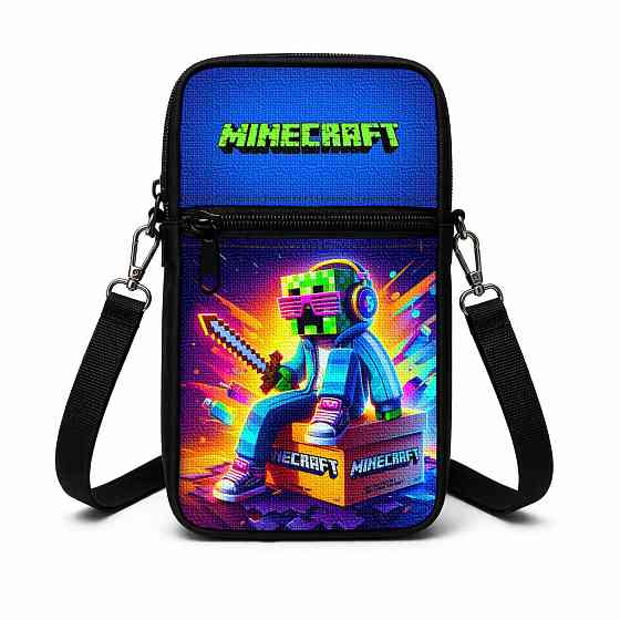 Сумка-чохол для телефону Minecraft,дитяча сумка через плече, водонепроникна міні-сумка (4781) Київ