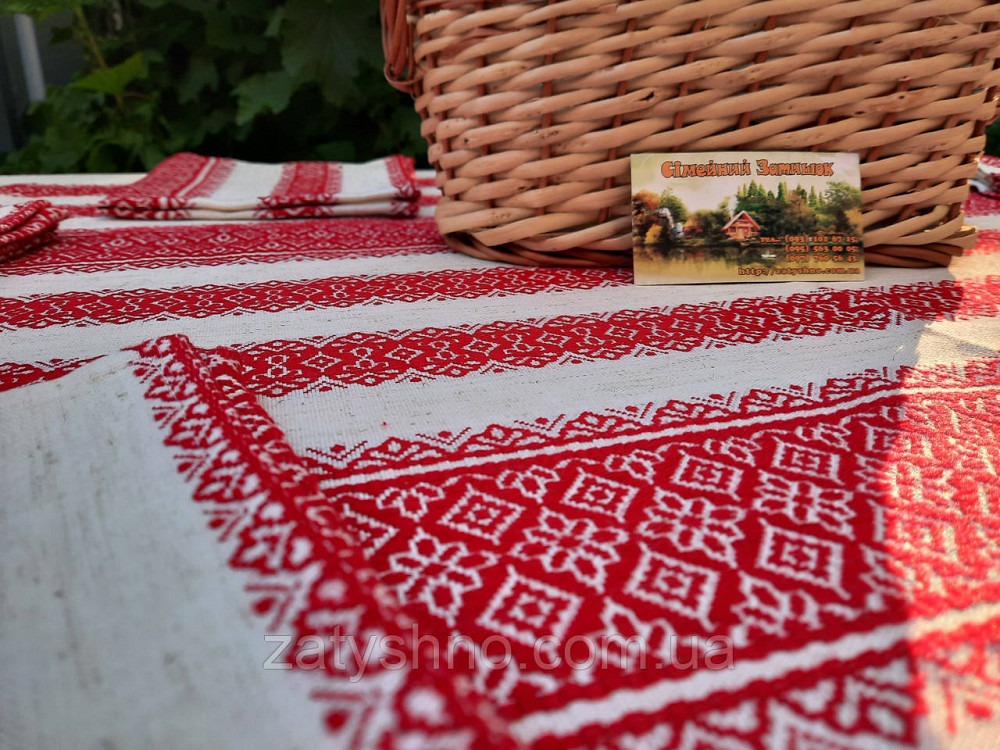 Скатертина шикарна на стіл у червоному кольорі 120*140 Київ - фото 1