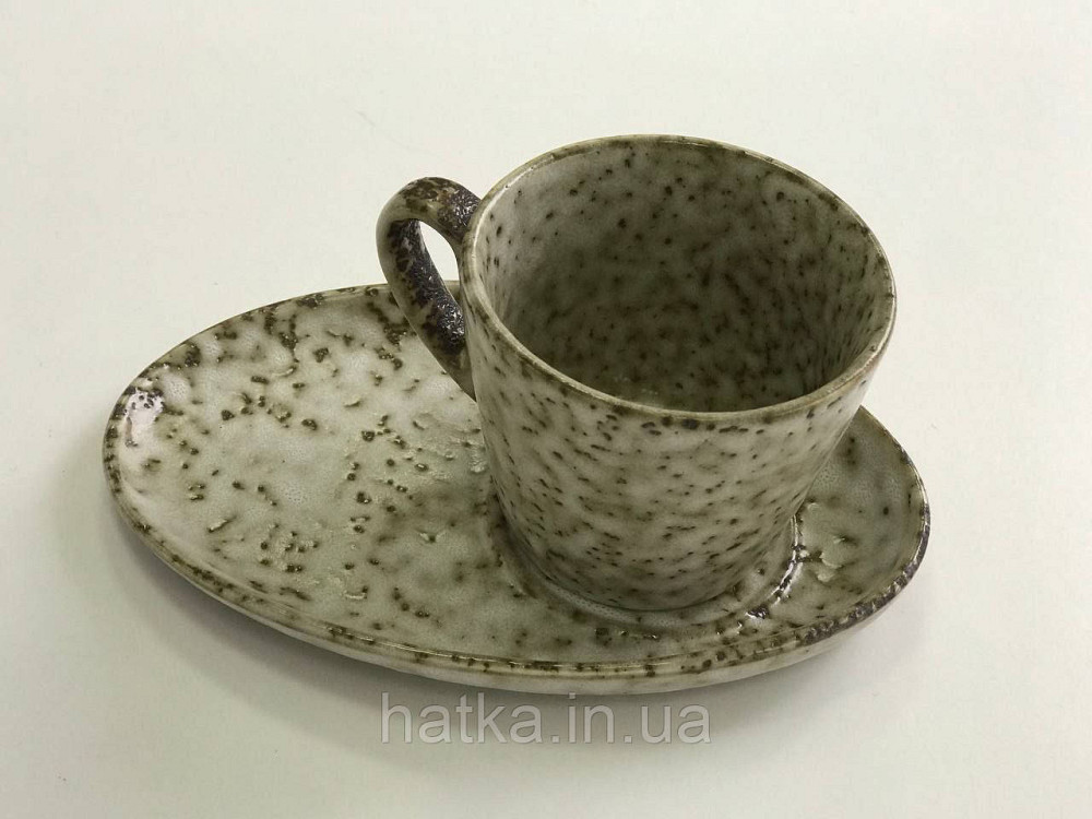 Набір кавовий 6 чашок/6 стравець Olens "Нормандія" 150 мл кераміка для дому та ресторану Київ - фото 3