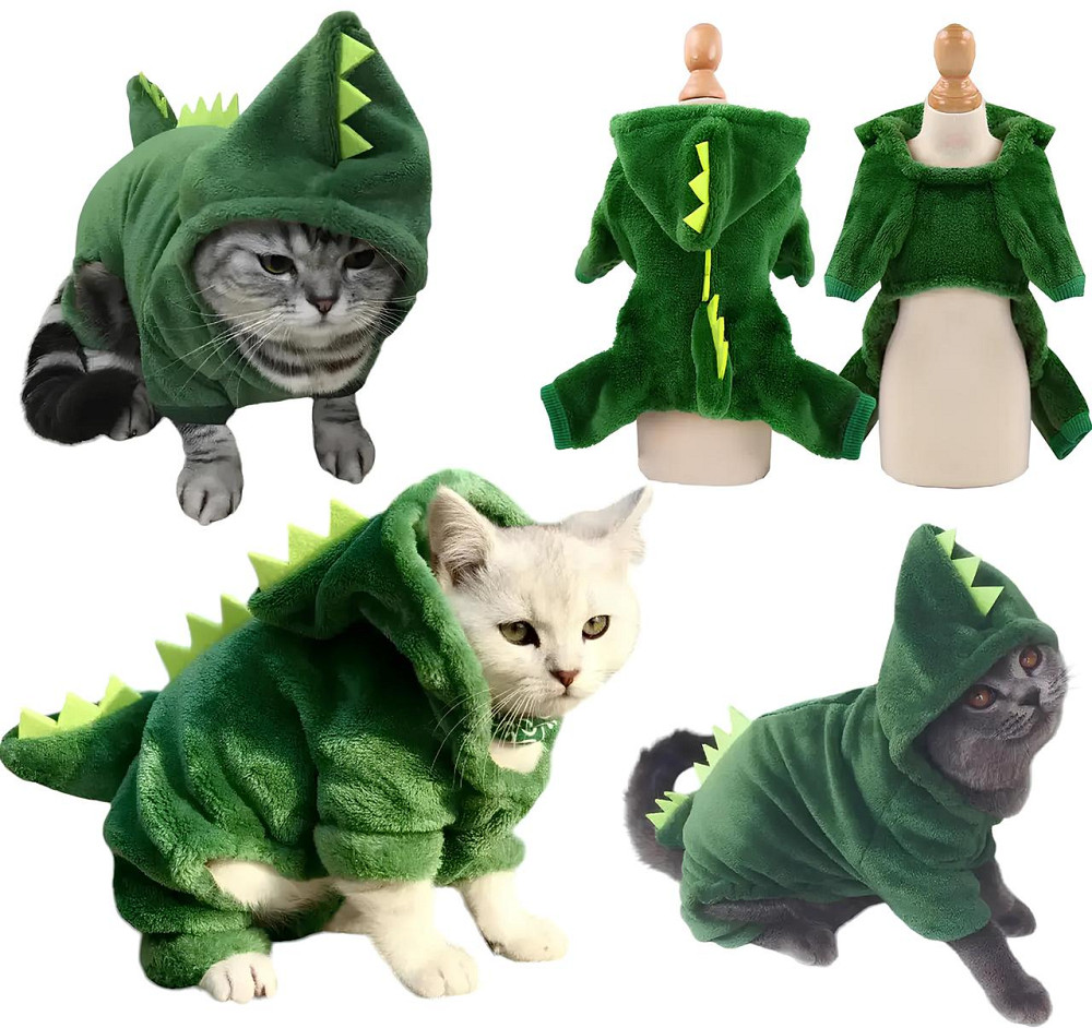 Одяг для кота динозавр RESTEQ розмір L, костюм динозавра для котів, костюм для тварин, одяг для вихованців Київ - фото 2