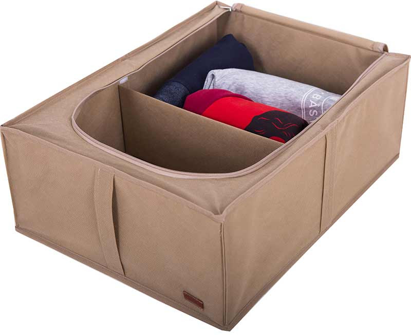Бокс для хранения вещей со съемной перегородкой KHV-2-V-beige (Бежевый) Сумы - изображение 1