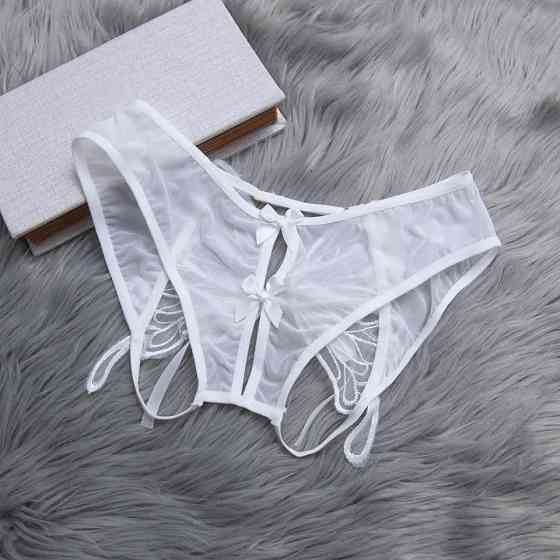 Сексуальні трусики з метеликом білі, розмір універсальний, резинка до 80см Київ