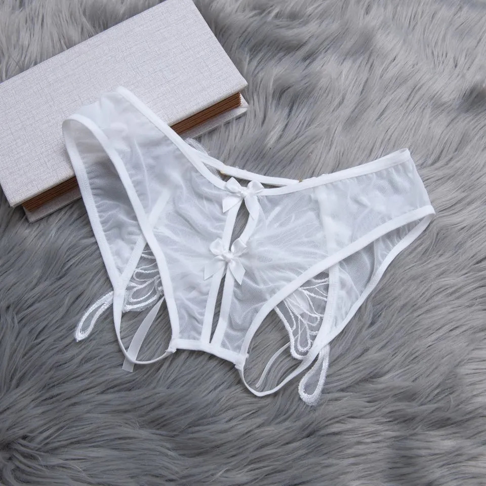 Сексуальні трусики з метеликом білі, розмір універсальний, резинка до 80см Київ - фото 1